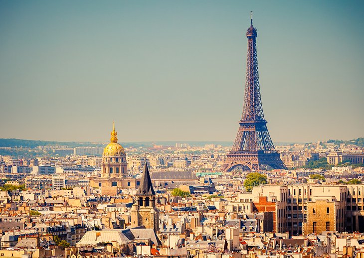 巴黎市景，包括Hôtel荣军院和埃菲尔铁塔